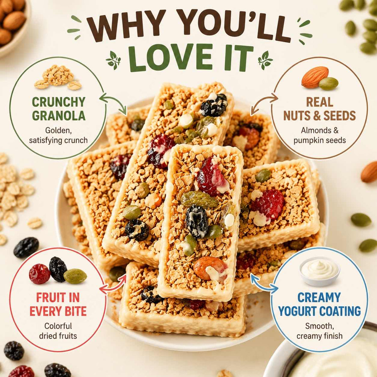 Yogurt Coated Granola Snack Bites-Zuckerberg