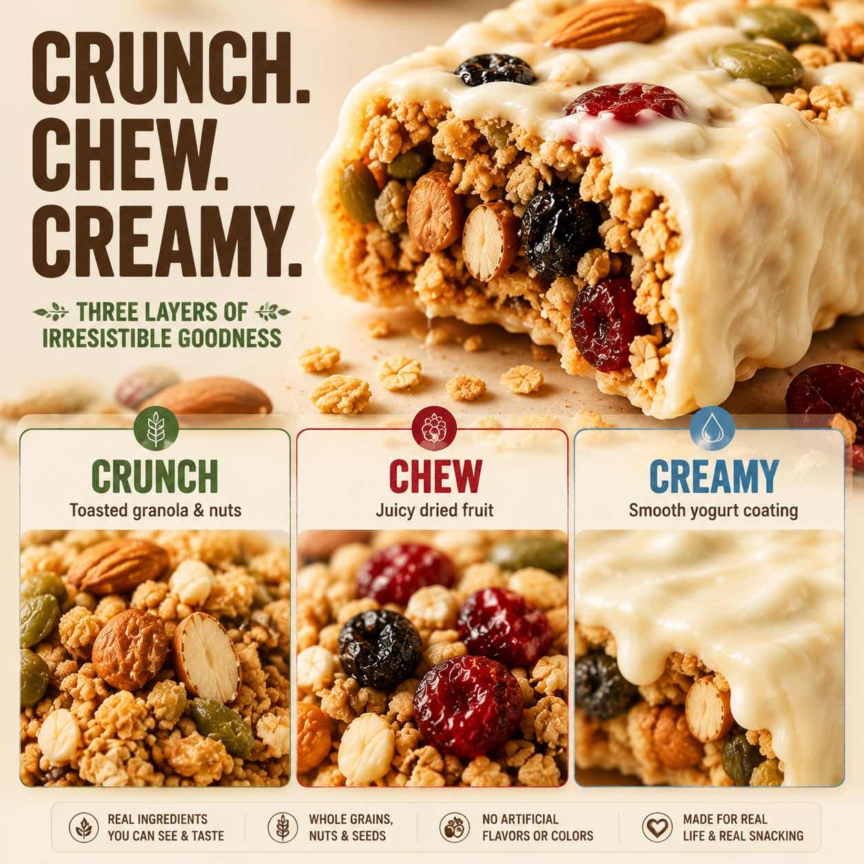 Snack occasions for yogurt granola bites